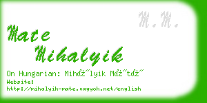 mate mihalyik business card